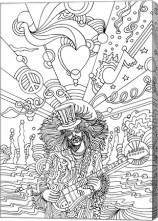 Framed Hippie Musician 3 Print