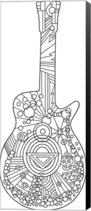 Framed Pop Art Guitar 2 Print