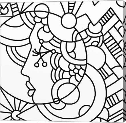 Framed Circle Lady 316 Lineart Print