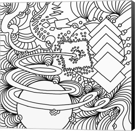 Framed Cosmic Big Bang Lineart Print