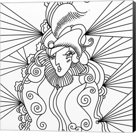 Framed Lady 216 Linework Print