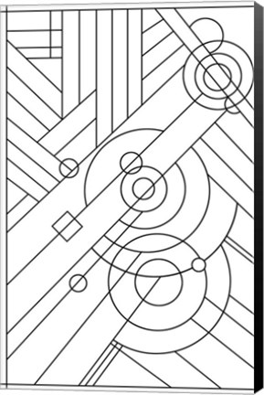 Framed Pop Art Deco Panel 1 Lineart Print
