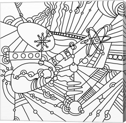 Framed Retro Lineart Print