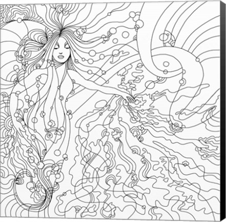 Framed Siren Lineart Print