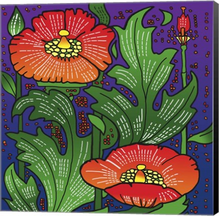 Framed Hollyhocks 316 Print