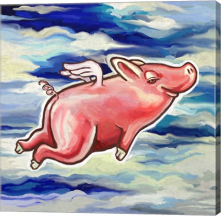 Framed Flying Pig Print