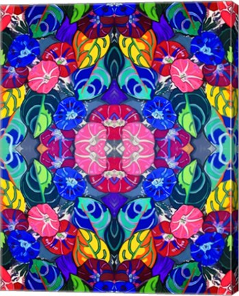 Framed Pop Art Flowers Kalidescope Print