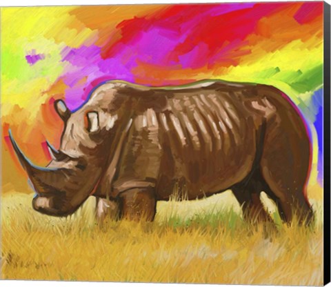 Framed Rhino 2 Print