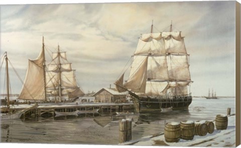 Framed Drying Sails - New Bedford Print