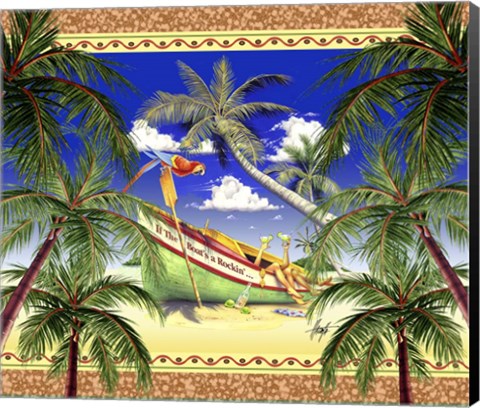 Framed Boat Toast Motif Print