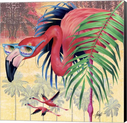 Framed Cool Flamingoes Print