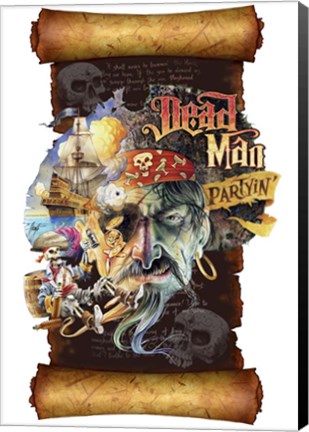 Framed Dead Man Partyin Scroll Print