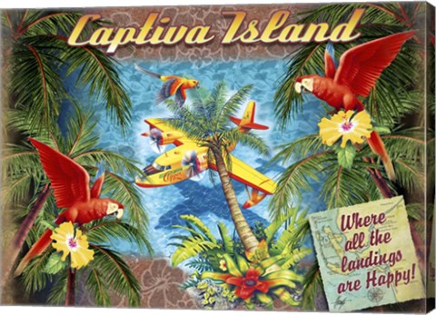 Framed Parrot Palm Clipper Print