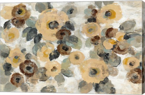 Framed Neutral Floral Beige I Print