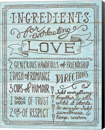 Framed Ingredients for Life III Blue Print