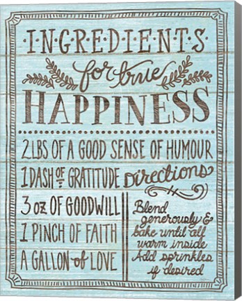 Framed Ingredients for Life II Blue Print