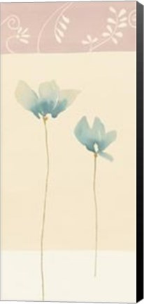 Framed Fleurs Bleues et Ornements I Print