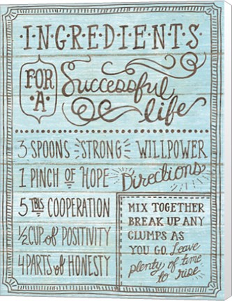 Framed Ingredients For Life I Blue Print