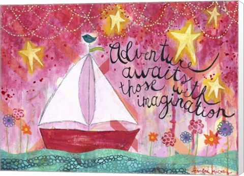 Framed Adventure Awaits - Sailboat Print