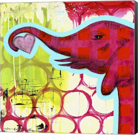 Framed Hot Pink Elephant Print