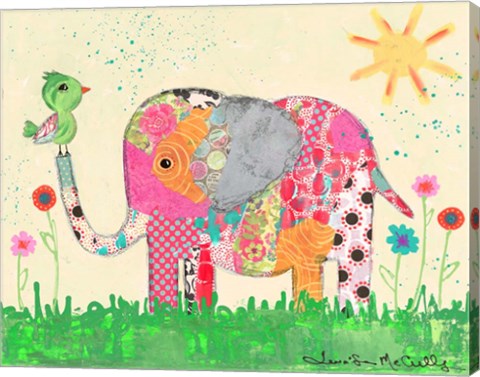 Framed Mosaic Elephant Print