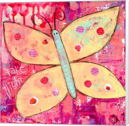 Framed Yellow Butterfly Print