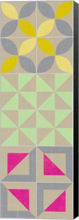 Framed Elementary Tile Panel I Print