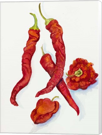 Framed Peppers Very Hot Print