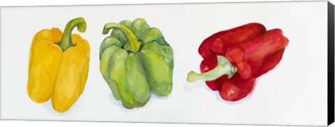 Framed Yellow, Green, and Red Peppers Print