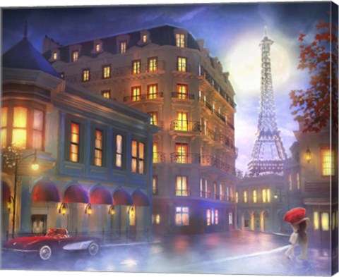 Framed Mightnight In Paris Print