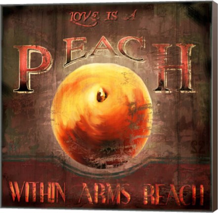 Framed Love Is A Peach Print