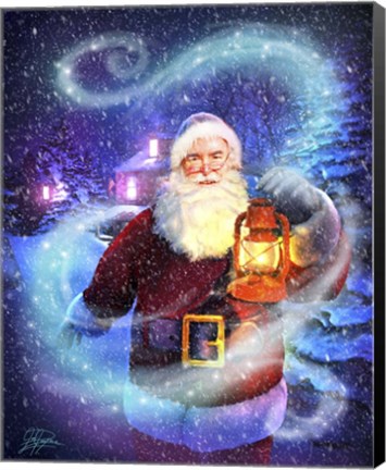 Framed Santa&#39;s Coming To Town Print