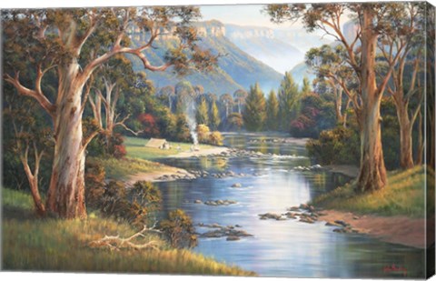 Framed Megalong Valley Campers Print