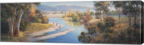 Framed Two Boys And A Dog Print