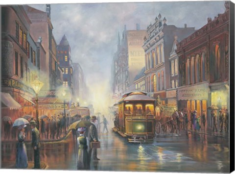 Framed Sydney By Gaslight Print