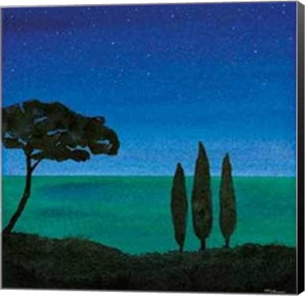 Framed Notturno Mediterraneo I Print