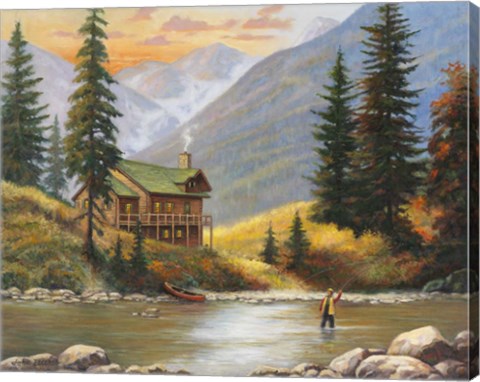 Framed Fly Fisherman Print