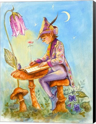 Framed Elf Scribe Print