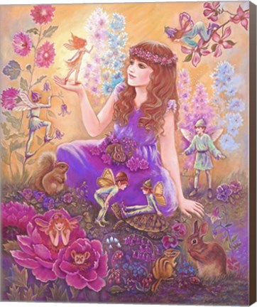 Framed Fairies In My Garden Print