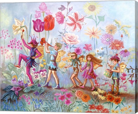 Framed Parade Of Flowers Print