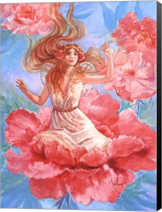 Framed Peony Fairy Print