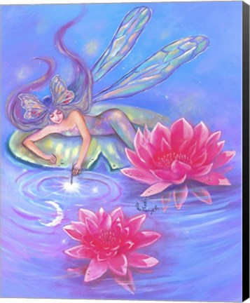 Framed Water Lily Fairy Print