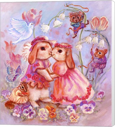 Framed Bunny Wedding Print