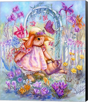 Framed Buttercup Bunny&#39;s Garden Print