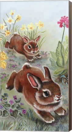 Framed Running Bunnies Print