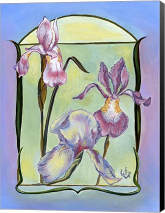 Framed Art Deco Irises Print