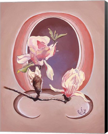 Framed Art Deco Magnolias Print