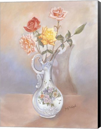 Framed Vase Of Roses Print