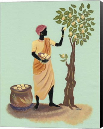 Framed Picking Pears Print