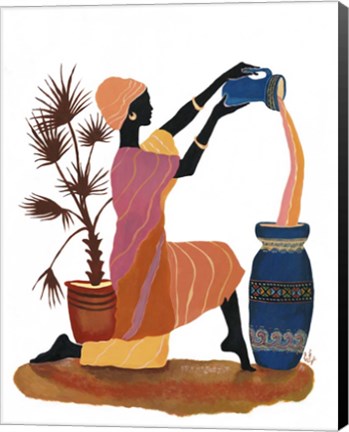 Framed Pouring In Orange Dress Print